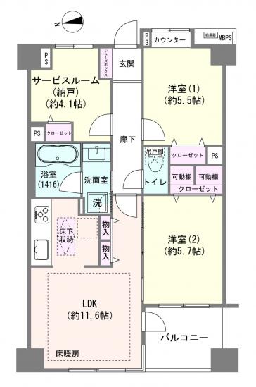 ライオンズシティ浅草-1-間取図(平面図)