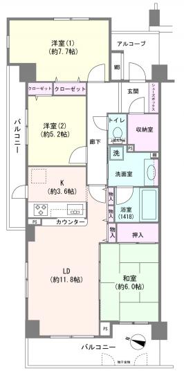 レクセルガーデン篠崎-1-間取図(平面図)
