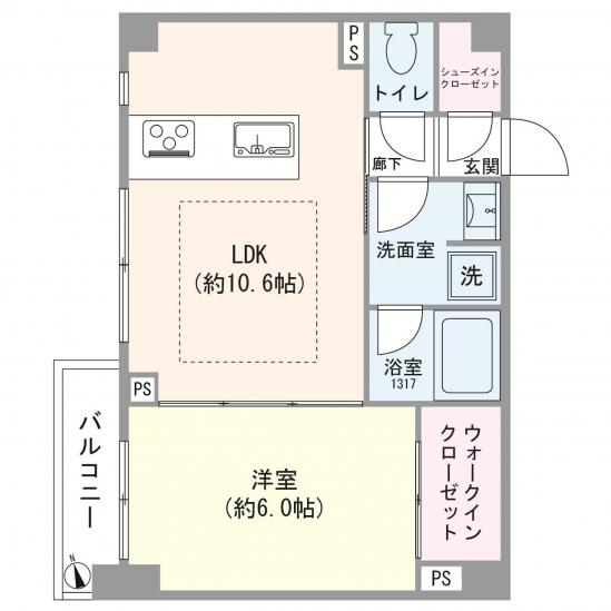 フュージョナルスター新小岩-1-間取図(平面図)