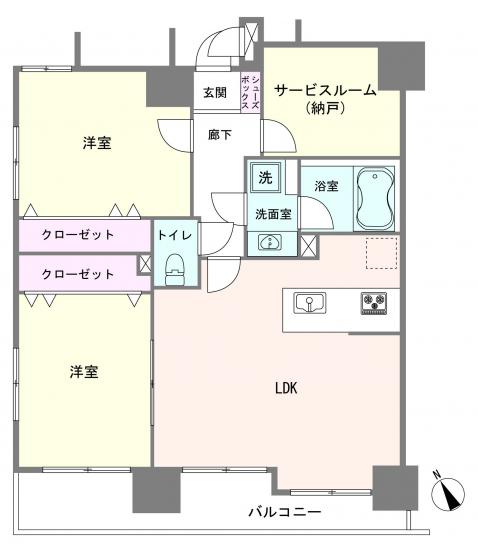 モナーク根岸-1-間取図(平面図)