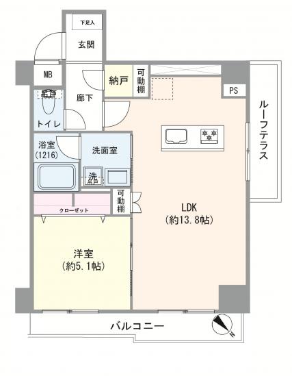 朝日動坂マンション-1-間取図(平面図)