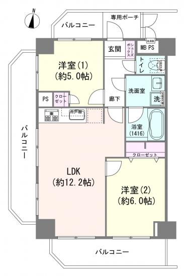 ライオンズプラザ東向島-1-間取図(平面図)