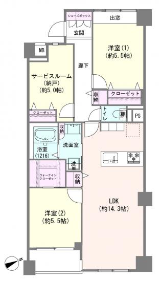 東急ドエル・アルス小岩-1-間取図(平面図)