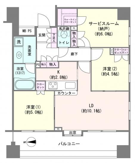 クリオ浅草参番館-1-間取図(平面図)