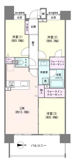 コスモ押上ガーデンシティ-1-間取図(平面図)