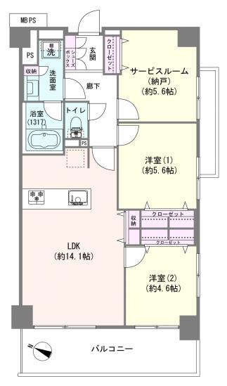 ライオンズマンション新小岩第１０-1-間取図(平面図)