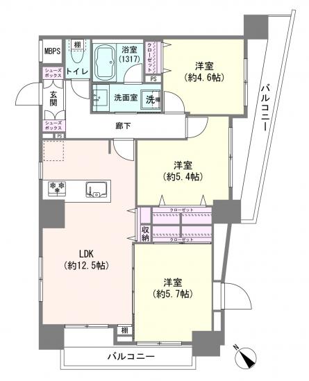 日暮里第2ダイヤモンドマンション-1-間取図(平面図)