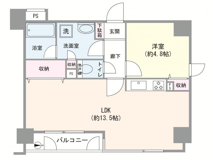 クレアメゾン天神橋-1-間取図(平面図)