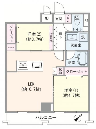 エクセル入谷　１号館-1-間取図(平面図)