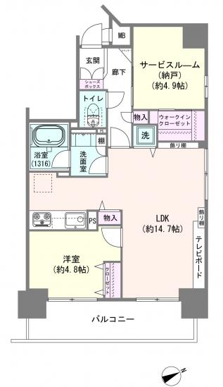 スカーラ台東根岸-1-間取図(平面図)