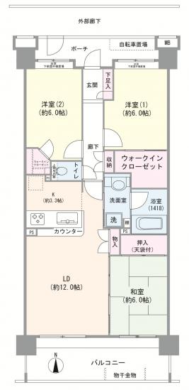 コスモシティグランリオ-1-間取図(平面図)
