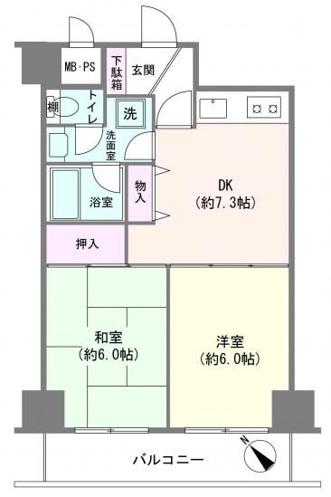 藤和曳舟コープ-1-間取図(平面図)