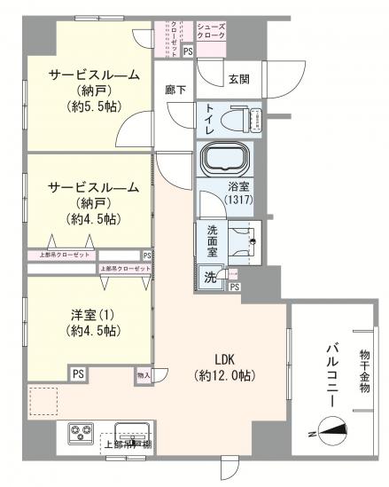 ブリシア浅草Ⅴ-1-間取図(平面図)