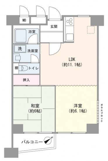 曳舟東ビューハイツ-1-間取図(平面図)