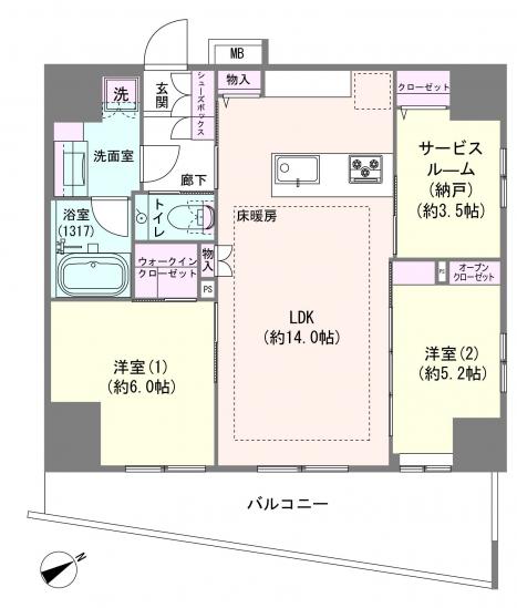 パレステージ上野-1-間取図(平面図)