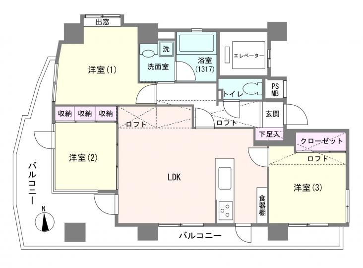 プラザ町屋　弐番館-1-間取図(平面図)