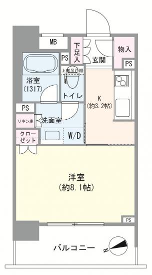 サンクタス浅草レジデンス-1-間取図(平面図)