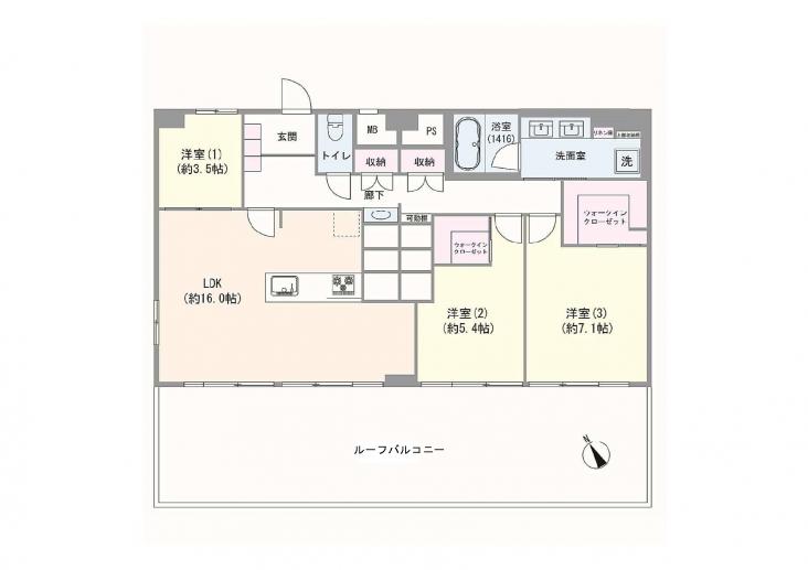 まんしょん中目黒-1-間取図(平面図)