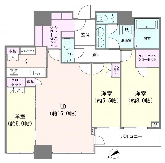 パークコート虎ノ門愛宕タワー-1-間取図(平面図)