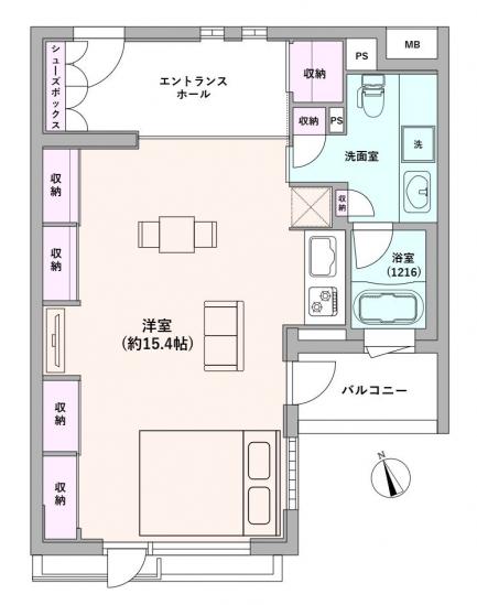 レ・ベント等々力-1-間取図(平面図)