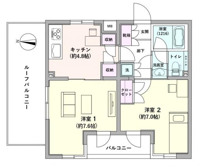プライマリー桜新町-1-間取図(平面図)