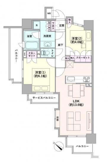 ヴィーナ・パルテール-1-間取図(平面図)