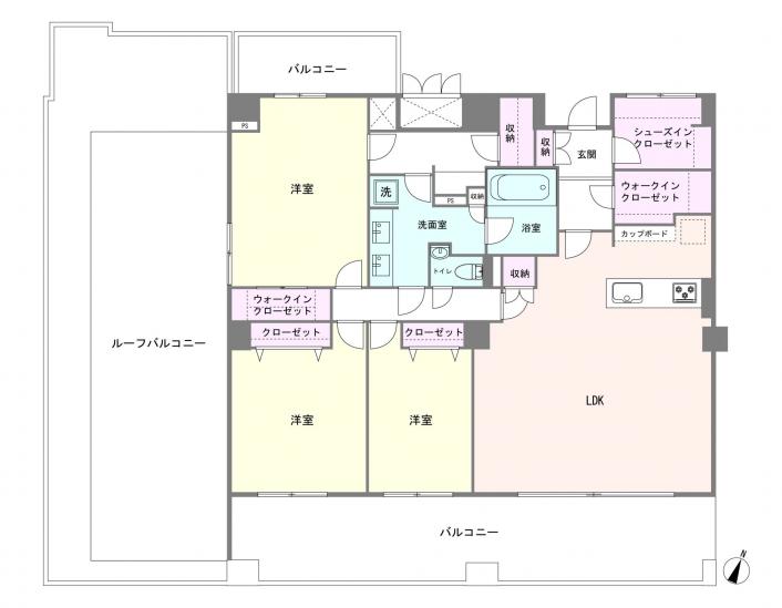 オリンピアード麻布霞坂-1-間取図(平面図)