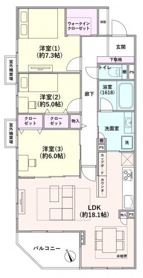 野沢パークハウス-1-間取図(平面図)