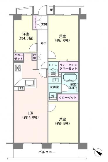 フジトピア目黒祐天寺-1-間取図(平面図)