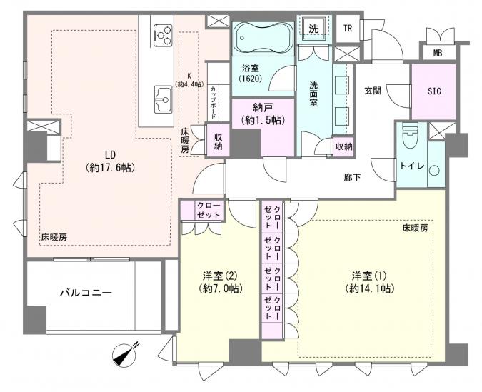ザ・パークハウス　グラン　南青山-1-間取図(平面図)