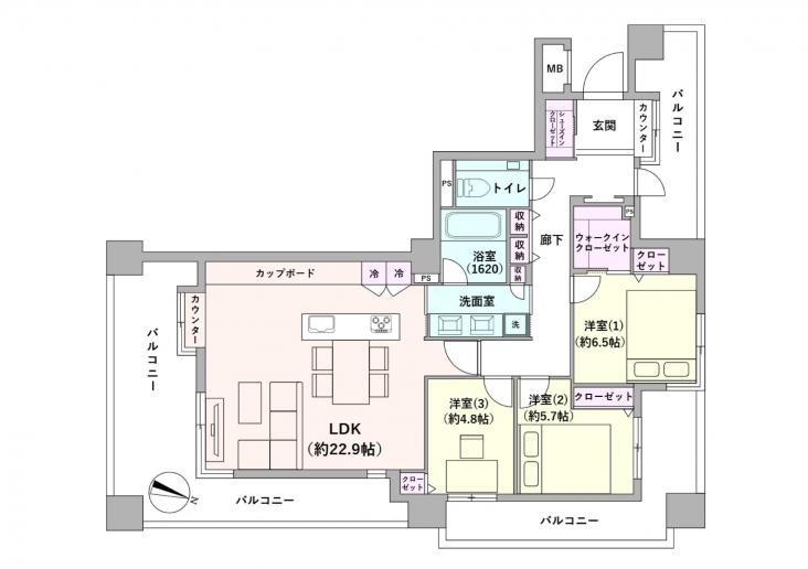ヴェーゼント赤坂新坂-1-間取図(平面図)