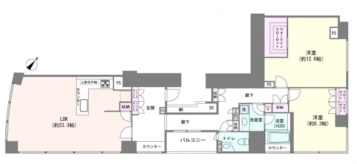 マジェスタワー六本木-1-間取図(平面図)