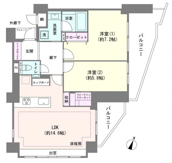 クレッセント渋谷神泉-1-間取図(平面図)