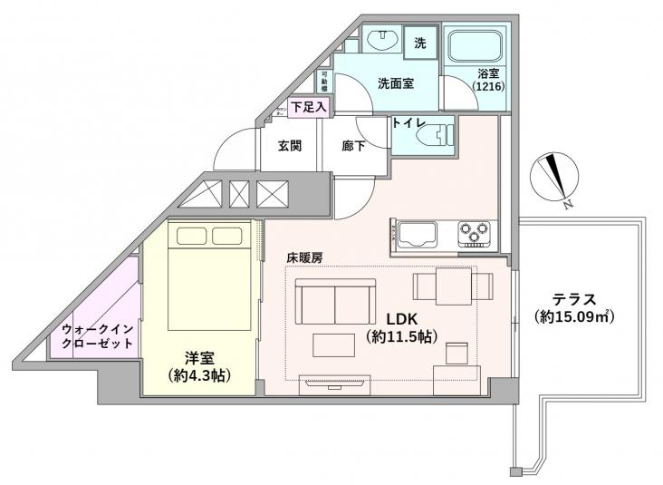 チュリス氷川坂-1-間取図(平面図)