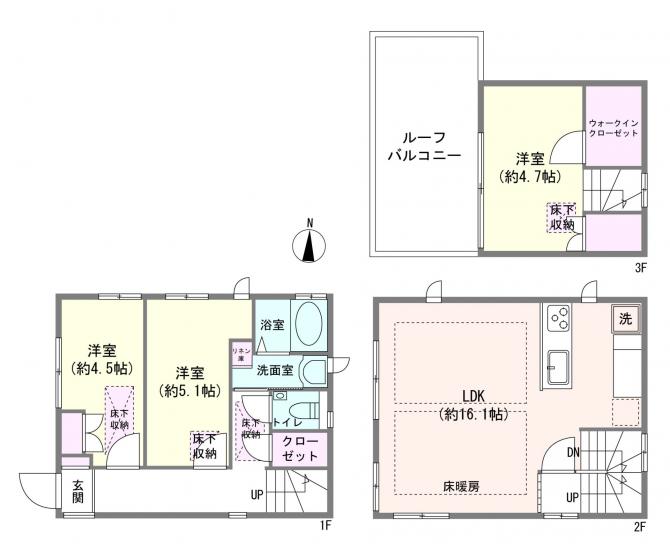世田谷区奥沢一丁目戸建-1-間取図(平面図)