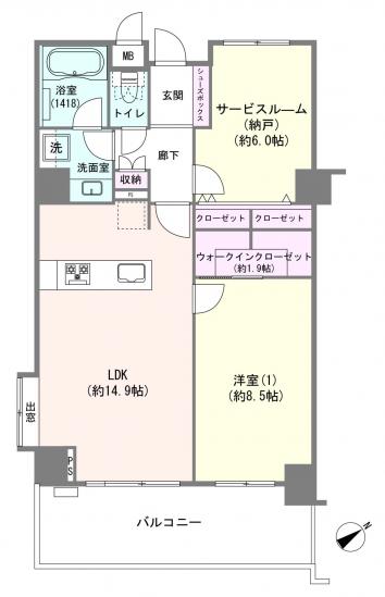 ウィスティリアコート代官山-1-間取図(平面図)