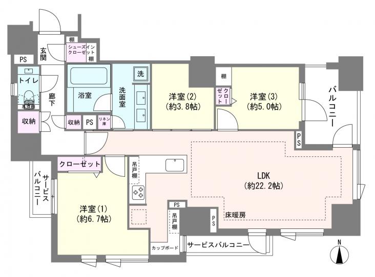 サンウッド広尾-1-間取図(平面図)