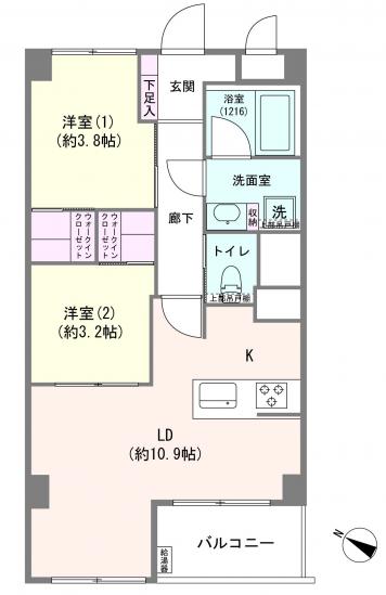シーアイマンション駒場Ａ棟-1-間取図(平面図)