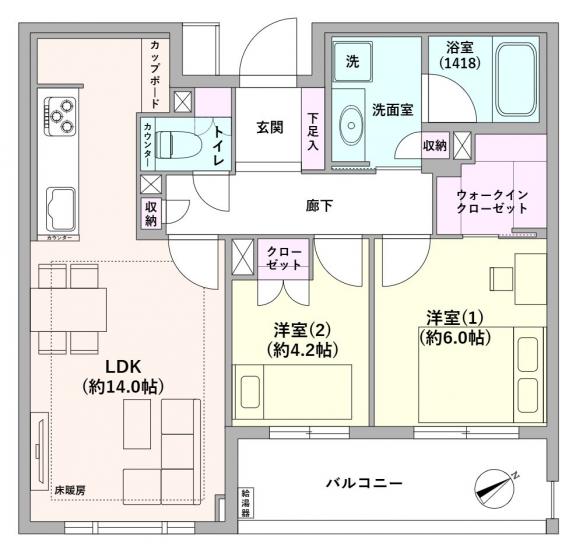 パークコート学芸大学デュアルプレイス-1-間取図(平面図)