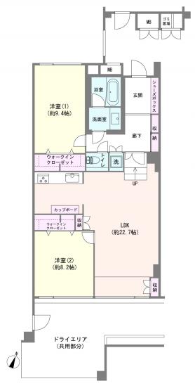 世田谷弦巻ハイム-1-間取図(平面図)