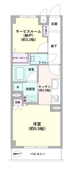 シャンボール柿の木坂-1-間取図(平面図)
