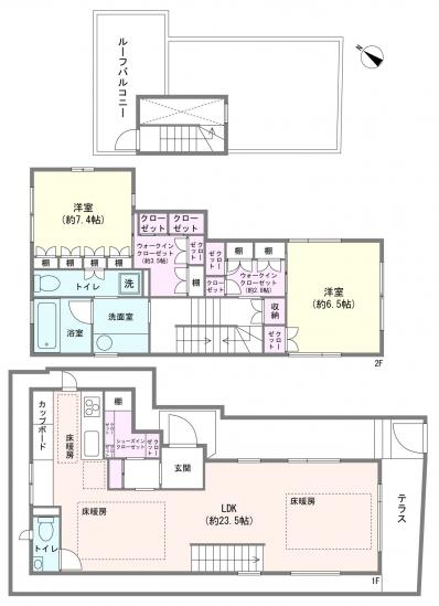 世田谷区上馬三丁目中古戸建-1-間取図(平面図)