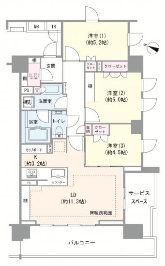 ザ・パークハウスアーバンス目黒平町-1-間取図(平面図)