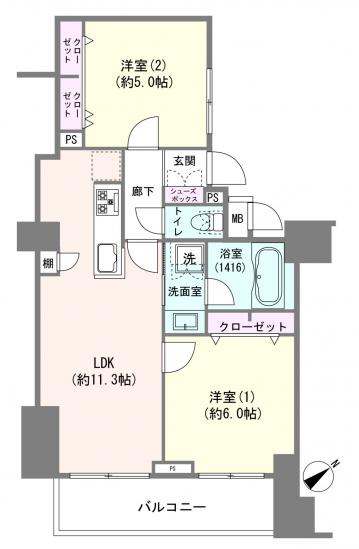 ダイアパレス代官山-1-間取図(平面図)