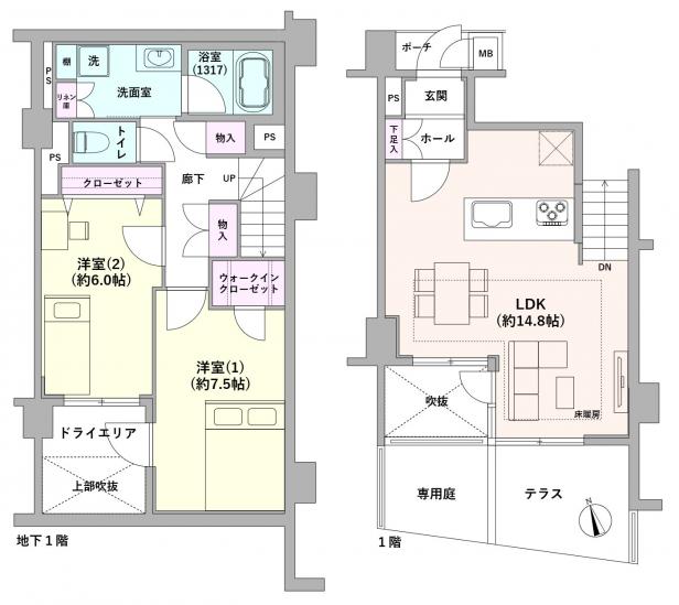 サンパレス世田谷若林-1-間取図(平面図)