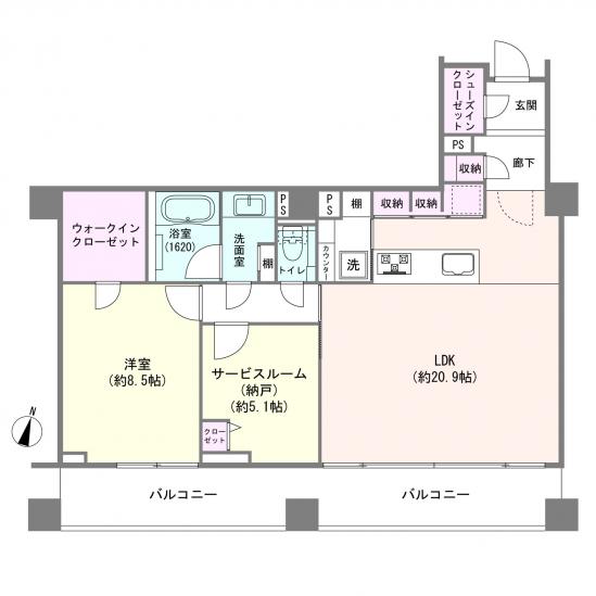 ヴェーゼント赤坂新坂-1-間取図(平面図)