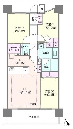 ＴＨＥパームス祐天寺マスタープレイス-1-間取図(平面図)