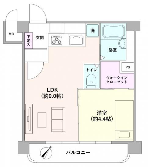 セザール第２中目黒-1-間取図(平面図)