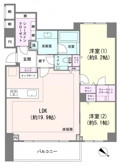 南平台ハウス-1-間取図(平面図)