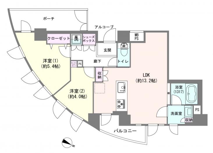 ジェイパーク中目黒Ⅳ-1-間取図(平面図)
